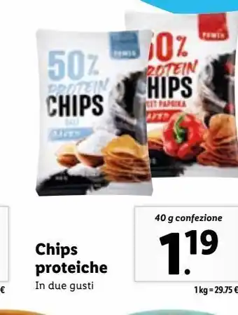 Lidl Chips proteiche in due gusti 40g offerta