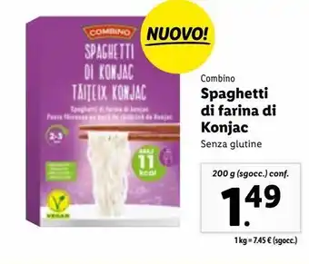 Lidl Spaghetti di farina di konjac senza glutine 200g offerta
