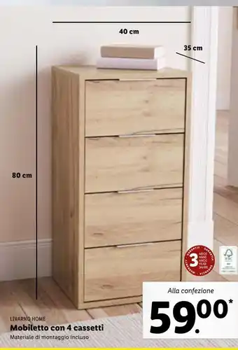 Mobiletto con 4 cassetti