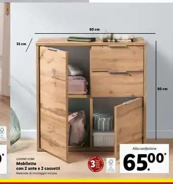 Mobiletto con 2 ante e 2 cassetti