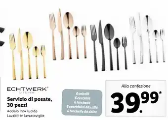 Lidl Servizio di posate, 30 pezzi offerta