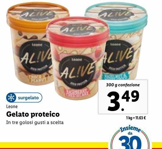 Gelato proteico 300g offerta di Lidl