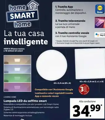 Lidl Lampada led da soffitto smart offerta