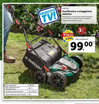 Lidl Scarificatore e arieggiatore elettrico offerta