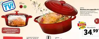 Lidl Rostiera con coperchio 4l offerta
