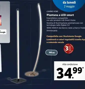 Lidl Piantana a led smart offerta