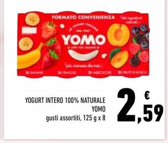 Conad Yogurt intero 100 % naturale yomo offerta