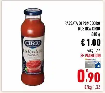 Conad Passata di pomodoro rustica cirio 680 g offerta