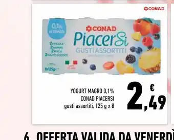 Conad Yogurt magro 0.1%  conad piacersi offerta
