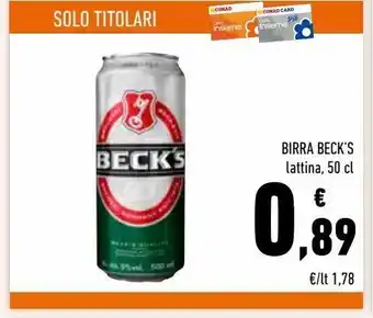 Conad Birra beck's lattina 50 cl offerta