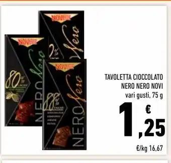 Conad Tavoletta cioccolato nero nero novi vari gusti, 75 g offerta