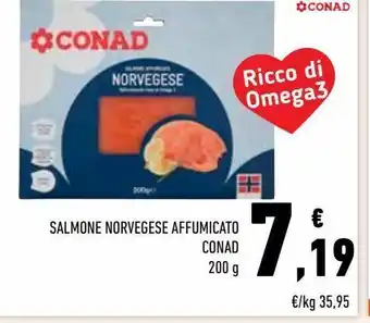 Conad Salmone norvegese affumicato conad 200 g offerta