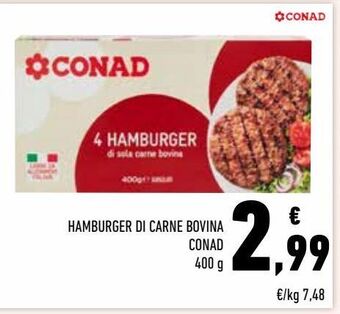 Conad Superstore Hamburger di carne bovina conad offerta