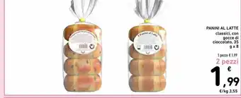 Spazio Conad Panini al latte offerta