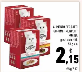 Conad Superstore Alimento per gatti gorumet monpetit purina offerta