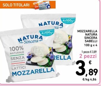 Mozzarella natura sincera sabelli