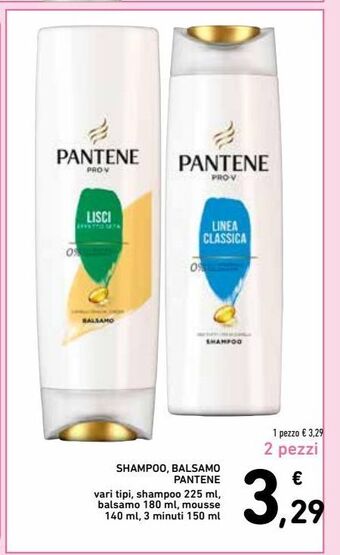 Spazio Conad Shampoo, balsamo pantene offerta