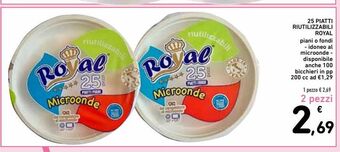 Spazio Conad 25 piatti riutilizzabili royal offerta