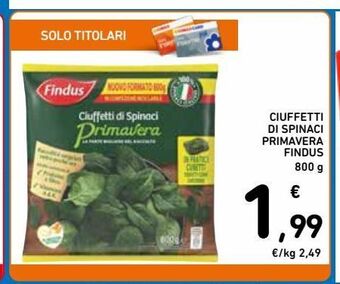 Ciuffetti di spinaci primavera findus