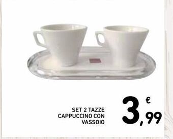 Set 2 tazze cappuccino con vassoio