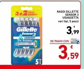 Spazio Conad Rasoi gillette sensor 3 usa&getta offerta
