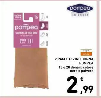 Spazio Conad 2 paia calzino donna pompea offerta