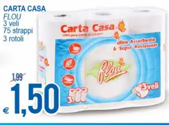 MD Discount Carta Casa Flou 3 veli 75 strappi 3 rotoli offerta