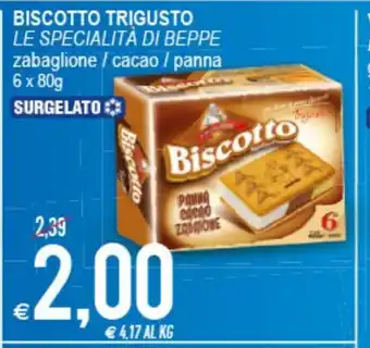 MD Discount Biscotto Trigusto Le Specialità Di Beppe zabaglione / cacao / panna 6 x 80g offerta