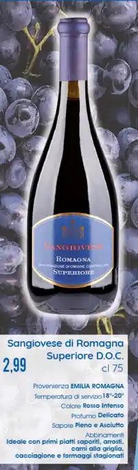 MD Discount Sangiovese di Romagna Superiore D.O.C. cl 75 offerta