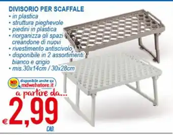 MD Discount Divisorio Per Scaffale mis. 30x14cm/ 30x28cm offerta