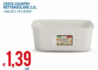 MD Discount Cesta Country Rettangolare 2,3L mis. 22 x 14 x 8,5cm offerta