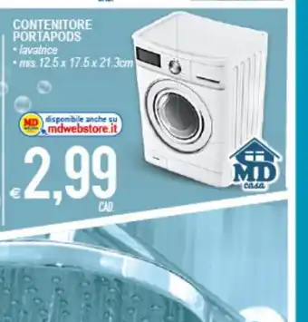 MD Discount Contenitore Portapods 12,5x17,5x21.3 cm offerta