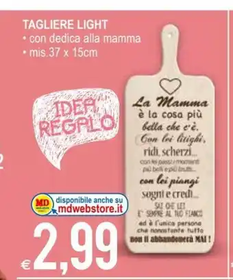 MD Discount Tagliere Light 37 x 15cm offerta