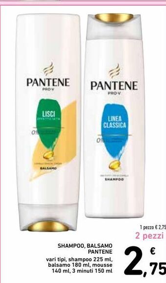 Spazio Conad Shampoo, balsamo pantene offerta