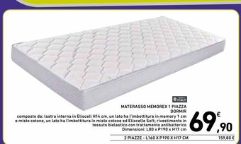 Materasso memorex 1 piazza dormir