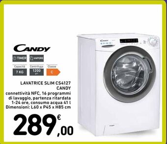 Spazio Conad Lavatrice slim cs4127 candy offerta