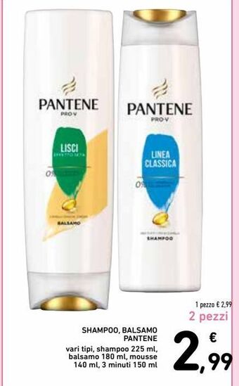 Spazio Conad Shampoo, balsamo pantene offerta