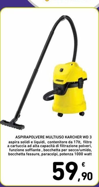 Spazio Conad Aspirapolvere multiuso karcher wd 3 offerta