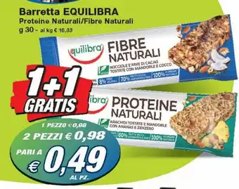 Prix Quality Equilibra Barretta Proteine Naturali/Fibre Naturali g 30 offerta