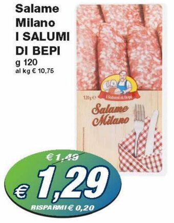 I Salumi Di Bepi Salame Milano g 120