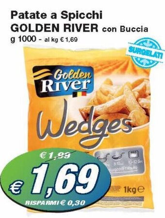 Prix Quality Golden River Patate a Spicchi con Buccia g 1000 offerta