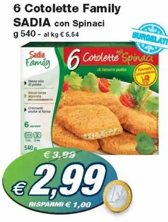 Sadia 6 Cotolette Family con Spinaci g 540