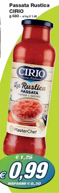 Prix Quality Cirio Passata Rustica g 680 offerta