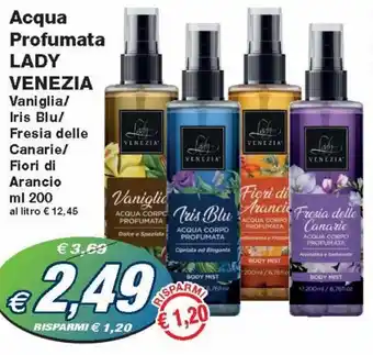 Prix Quality Lady Venezia Acqua Profumata Vaniglia/Iris Blu/Fresia delle Canarie/Fiori di Arancio ml 200 offerta