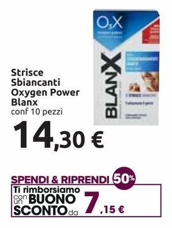 Carrefour Iper Strisce sbiancanti oxygen power blanx offerta
