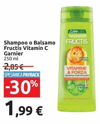 Carrefour Iper Shampoo o balsamo fructis vitamin c garnier offerta