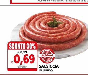 Il Gigante Salsiccia di suino offerta