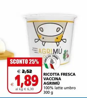 Il Gigante Ricotta fresca vaccina agrimu offerta