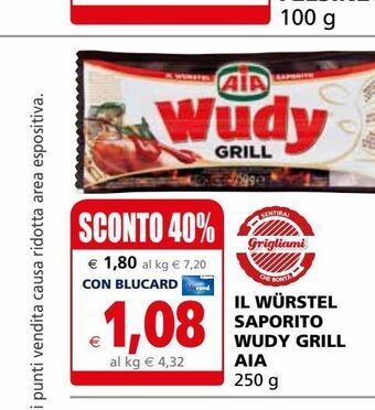 Il Gigante Wurstel wudy grill aia offerta