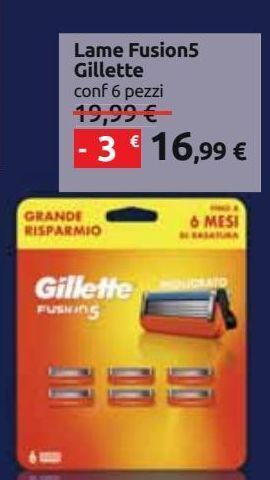 Carrefour Iper Lame fusion5 gillette offerta